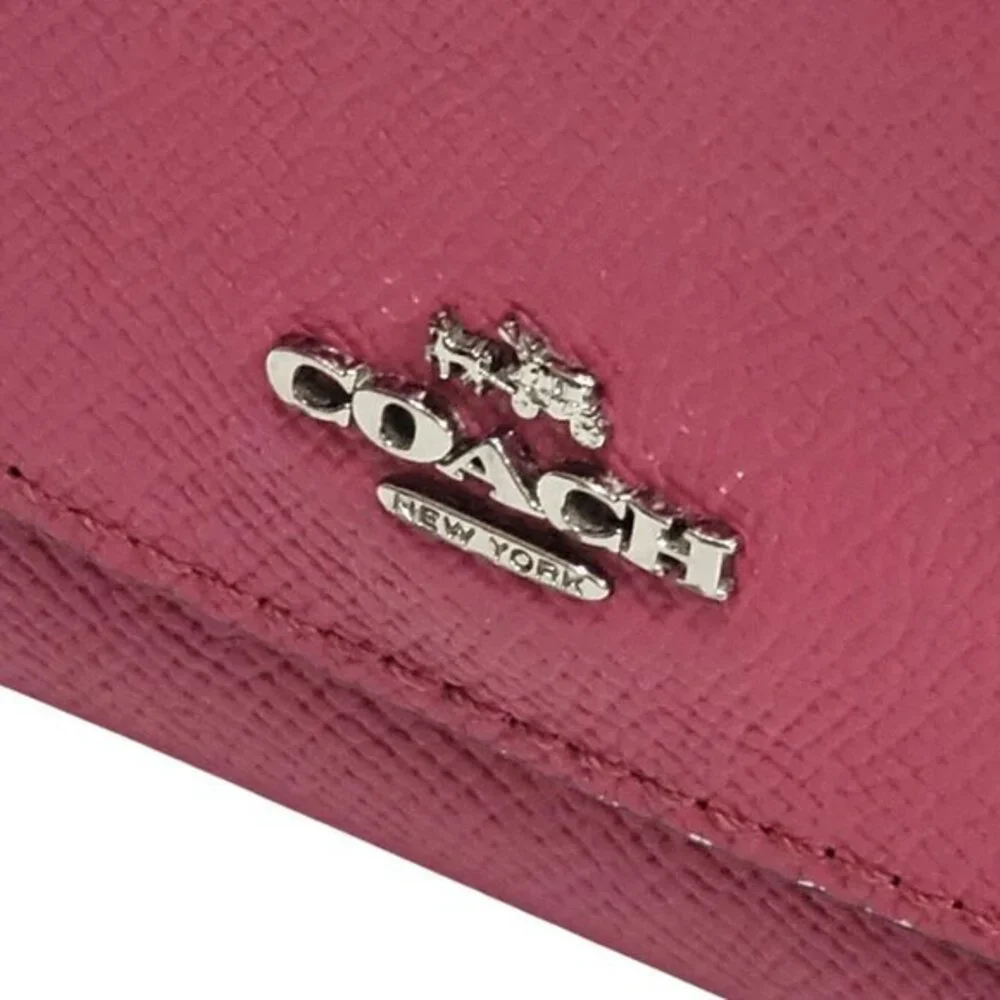 Coach Crossgrain Leather Small Wallet Pink